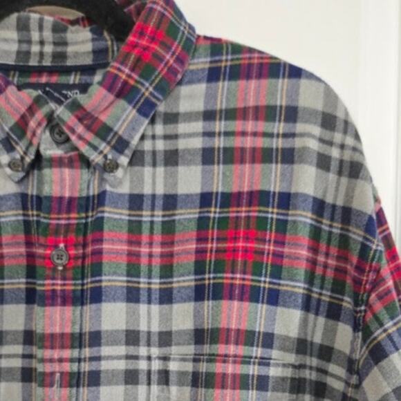 Lands’ End‎ Men’s XLT Tall Plaid Flannel Shirt Long Sleeve 100% Cotton Button Up - Picture 7 of 7